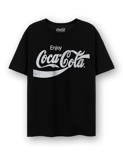Coca Cola Mens T-Shirt | Adults Classic Logo Short Sleeve Black